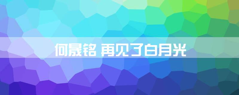 何晟铭 再见了白月光